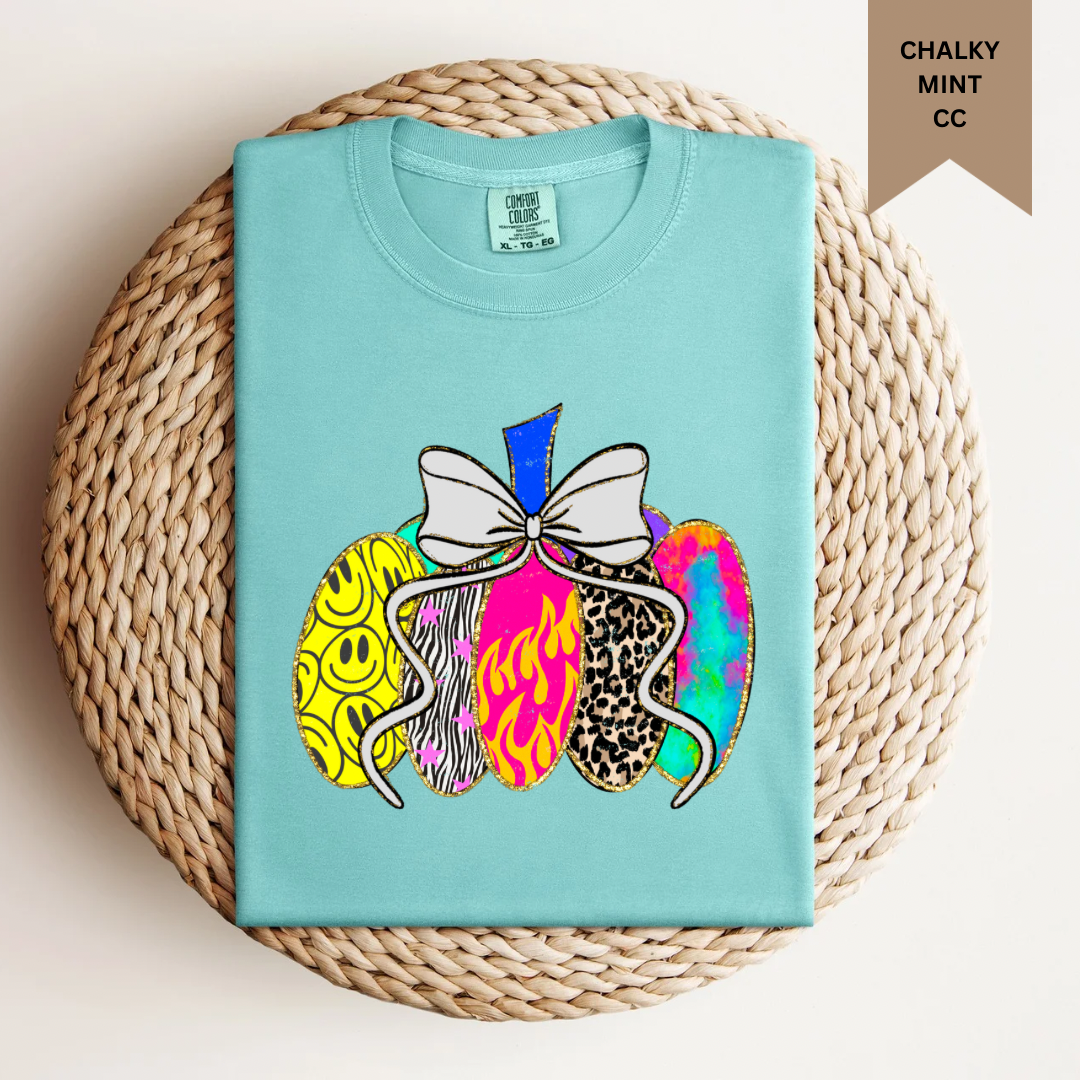 Multi Print Pumpkin Tee.