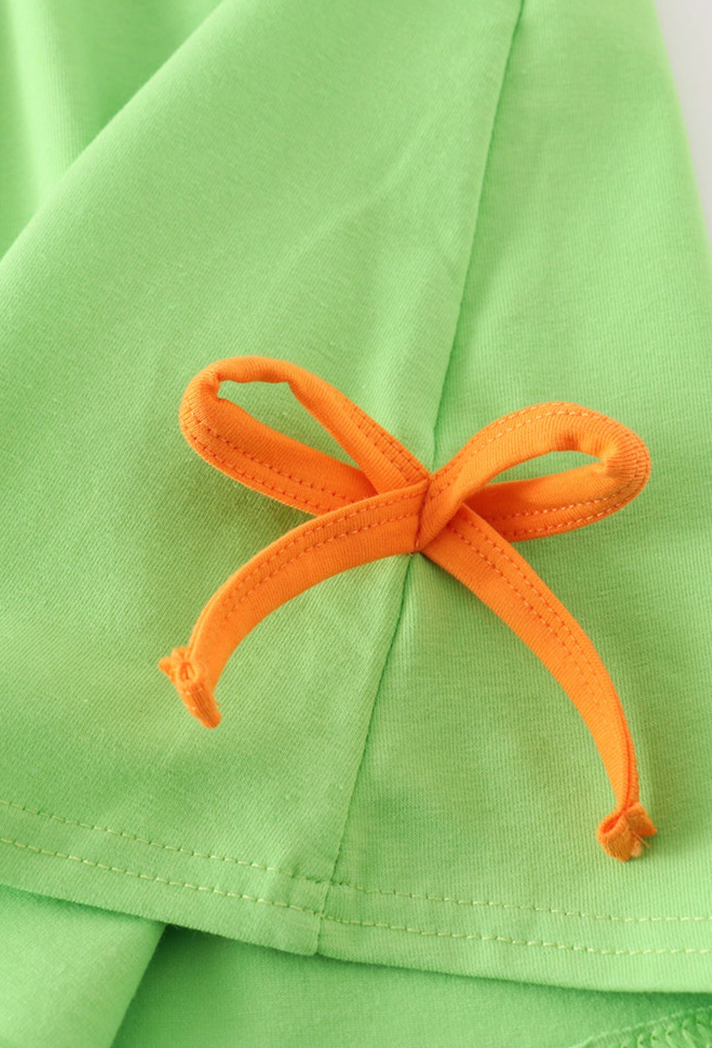 Green Halloween cat embroidery dress