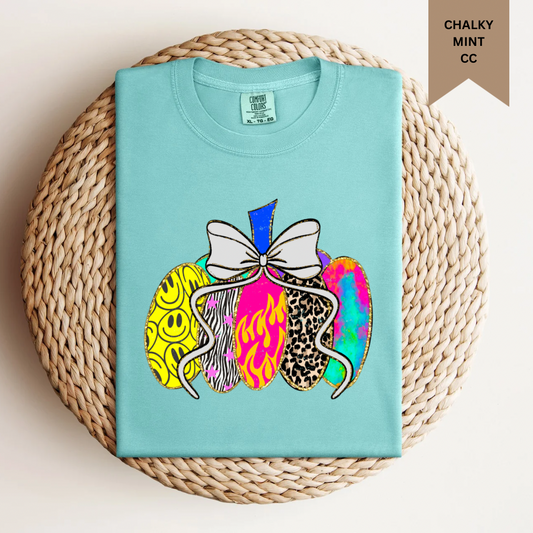 Multi Print Pumpkin Tee.