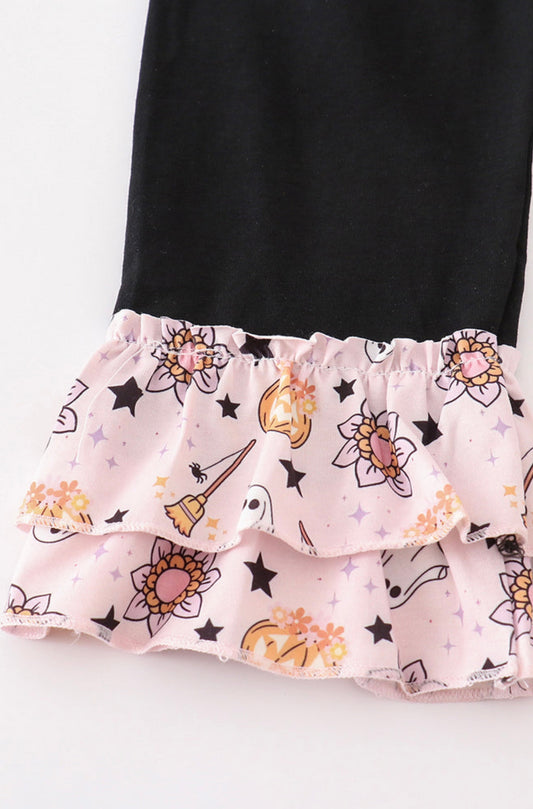 Pink Halloween girl pants set