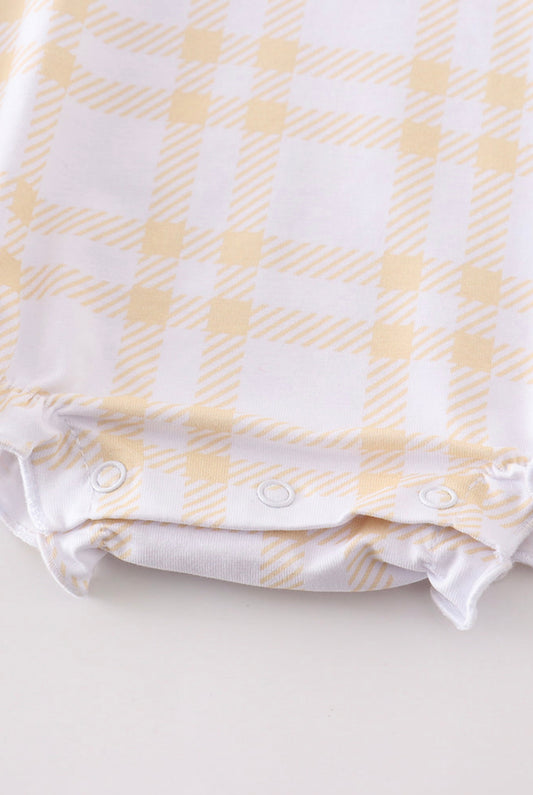 Turkey embroidery plaid girl bubble