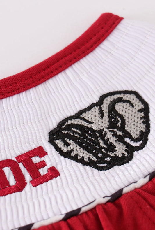 Alabama embroidery smocked shorts set