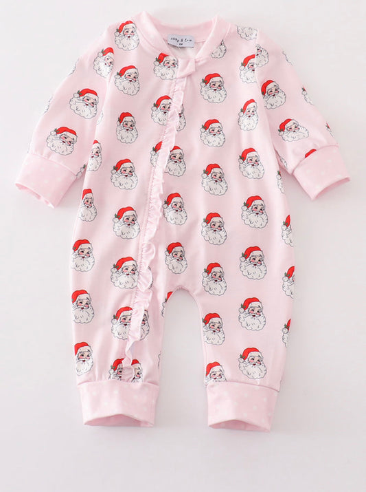 Santa Claus zipper girl romper