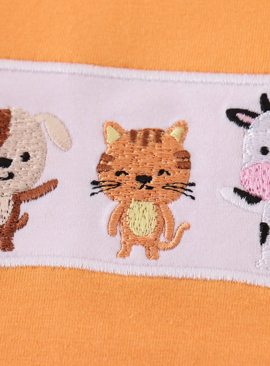 Farm embroidery plaid set
