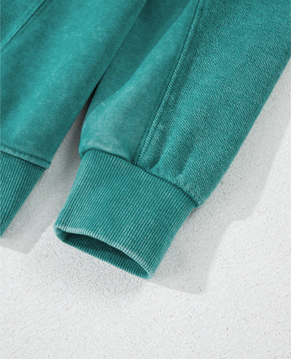 Solid color notched neck sweatshirt